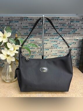 Black nylon Longchamp Small Planetes hobo